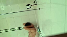 hidden cam catches cute latina nurse getting her pussy licked in bathroom