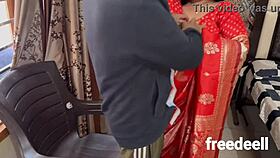 Curvy Indian housewife gets fucked hard by tailor in shop clear audio 🔥😍