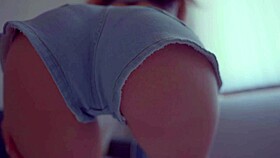 damn, perfect booty shakes wildly in those mini jeans shorts!