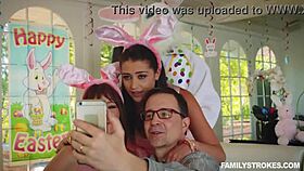 older guy instructs petite redhead on her first anal ride