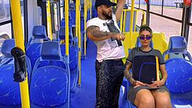 neighbor teen chokes on my huge cock deepthroat in public bus