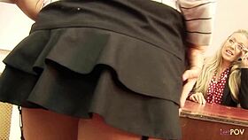 boss disciplines her naughty lesbian pussy with strapon for office dress code break 😈👗🔥