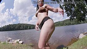 trail hiker slut plugs ass wide on public path