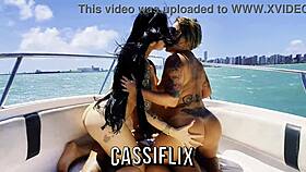 latina rides big cock on boat until hot creampie finish