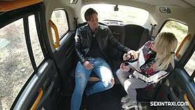 sexy blonde widow rides hard in the taxi 🚀