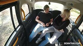 sexy blonde widow rides hard in the taxi 🚀