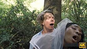 bride shakes with cold feet but pussy drips wet lust