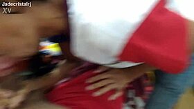 Teacher gives close-up blowjob demo for eager students