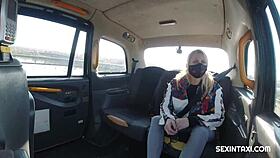 sexy blonde widow rides hard in the taxi 🚀