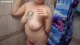 Amateur couple fucks hard in bathroom after steamy shower