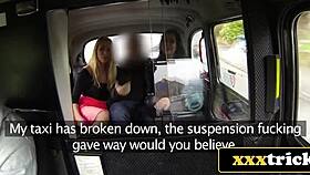 what happens when taxi breaks down? hardcore 4some with busty british milfs deepthroating