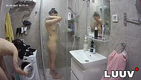 Alice and lucien flaunt real shower intimacy on camera