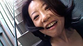 asian milf junko shows big tits on street then gets fucked hard