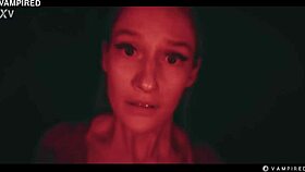 blonde vampire seduces redhead babe into lezdom slave play with facesitting