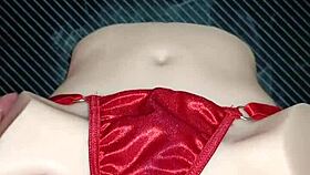 i fuck candy's tight ass while she wears sexy red thong pompon