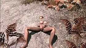 redhead and brunette lesbians rip clothes for outdoor monster tit fuck