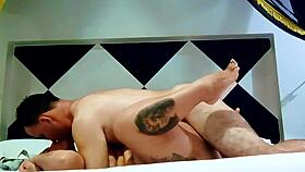 Chubby Slut Bent Over Doggystyle with Neighbor Lover While Cuckold Husband Works