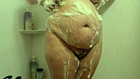 😱 hidden cam catches this soaking wet bbw milf in the shower!