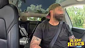 busty ebony milf flashes massive tits fingers soaked pussy on public ride