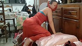 oh babe check this french amateur in lingerie garter belt thong black leather skirt stockings heels rimming deepthroat pussy fuck dirty talk cumshot