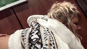 hey fuck this cute wife harder in the hotel elevator to get caught