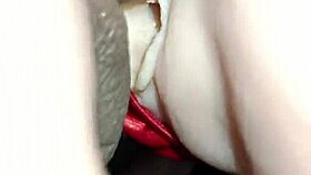 i fuck candy's tight ass while she wears sexy red thong pompon