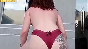 albina and curvy brunette shake big asses on my car full of lust