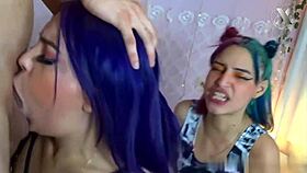 Colombian Zarina dominates with sloppy deepthroat blowbang on monster cocks