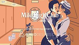 desperate lesbian licks soaking pussy on risky public flight!