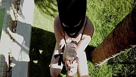 horny asian teen 18+ takes outdoor anal with tight ass gaping