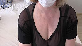 A bored mature milf rams dildo in hairy pussy shaking fat ass on cam