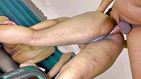 real amateurs roughly ass fuck two hot brunettes hard!