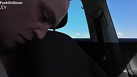 Petite redhead's first public anal ride in taxi gets rough and gaping