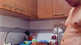 damn, i spot sexy mature in kitchen lingerie can't resist fucking her tight pussy hard