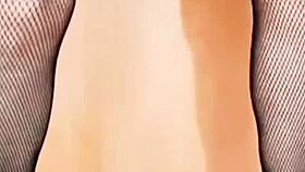 homemade pov with skinny mature milf in stockings licking pussy before anal assfucking and natural tits play