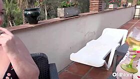 Two curvy british bbw milfs finger and lick outdoors in lesbian threesome