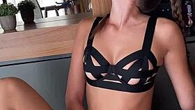 18+ model plays solo with dildo till she climaxes