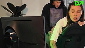 Sexy tattooed student skips trading for rough homemade pussy gaping fuck