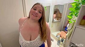 Cheating bbw slut caught riding her first massive bbc deep