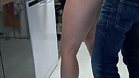 French slut in black satin dress takes doggystyle pounding with dirty talk