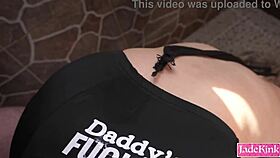 amateur couple dives into rough bdsm anal creampie in steamy bathroom