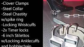 Sissy binds herself tight prepping ass with buttplug and monster dildo