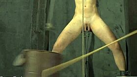 Bound slut gagged, choked, and fucked hard in this punishment game