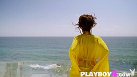 CJ SPARXX'S BIG TITS STRIP OUTDOORS IN YELLOW!