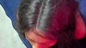 petite black babe sucks thick cock bent over tight pussy doggystyle pounding