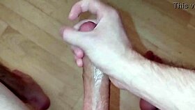 young stud jerks huge cock to massive cum explosion solo