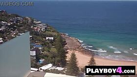 WOW KARINA MARIE'S SMALL TITS BLONDE ASS STUNS IN SEXY STOCKINGS!