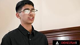 he grabs boss's head for brutal facefuck then pounds her nympho holes hard