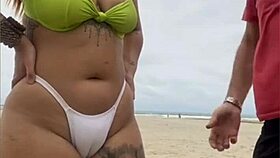 um, that cheese seller couldnt stop staring at my beach pussy flash