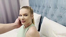 hot blonde roomie greedly sucks my cock deep!!